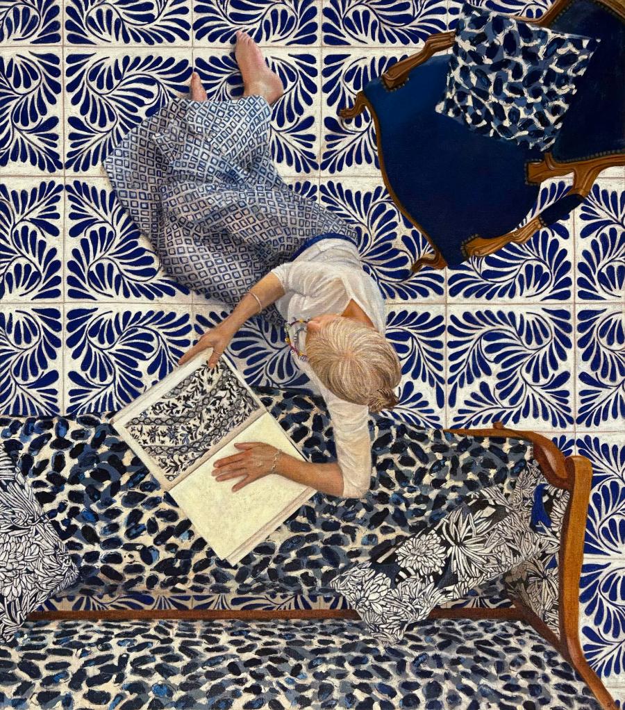 Painting The Town Blue by Frances Featherstone