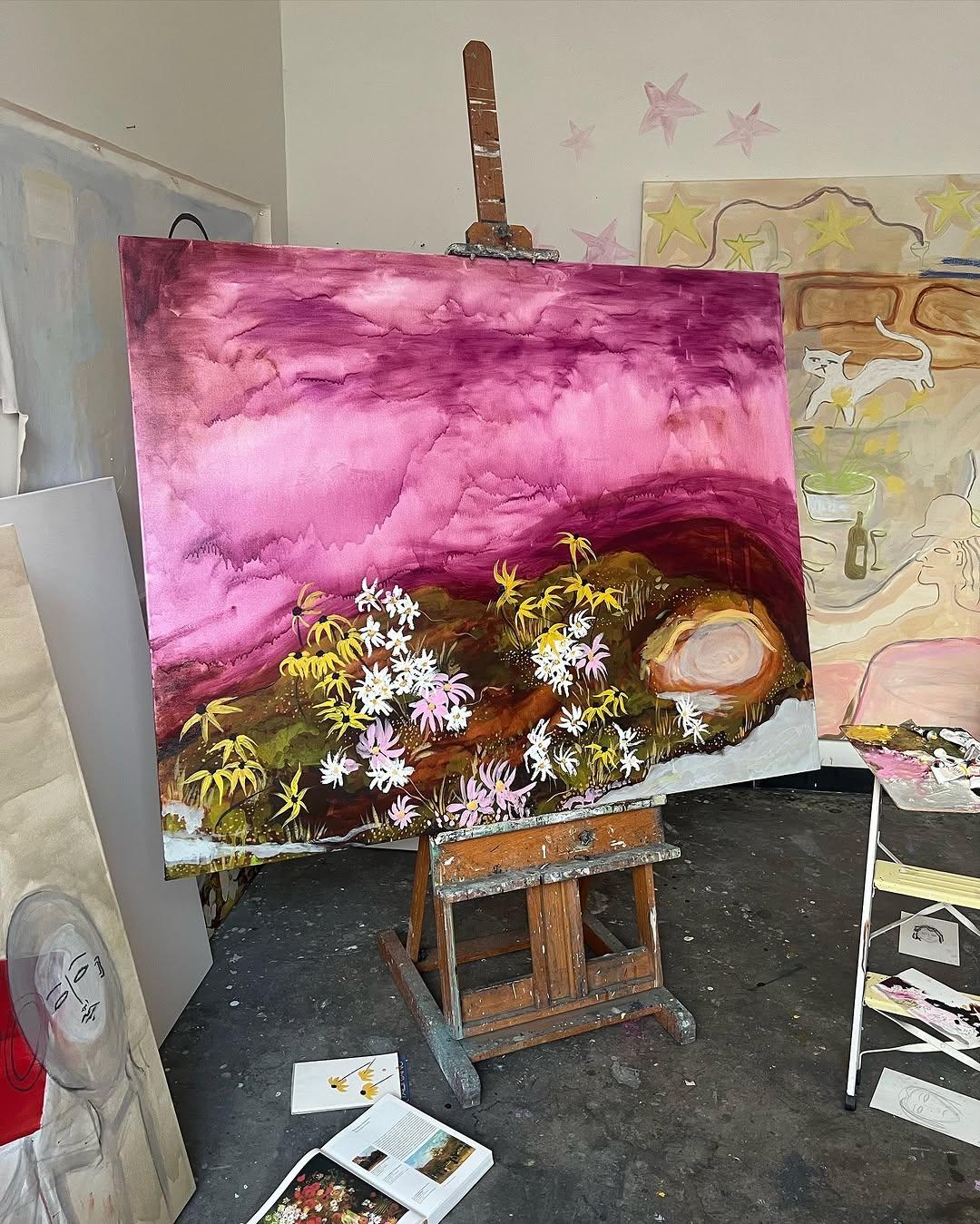 Hot summer nights in the studio — Process scene by Taylor Quitara