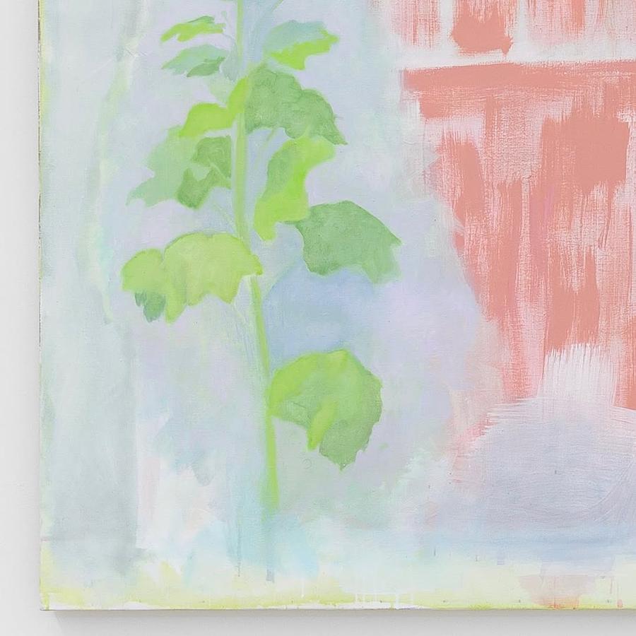 La peinture s'écaille et l'eau dévale le ciment, ils se douchent cachés dans le jardin by Simon Martin, 2023